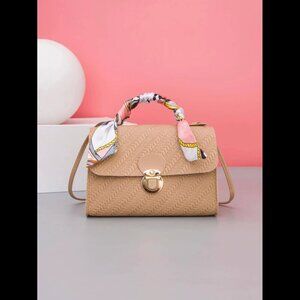 Waterproof Trendy Handbag With Silk Scarf with Shoulder Strap Purse For Women